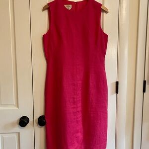 Talbots Fuchsia Sleeveless Irish Linen Dress